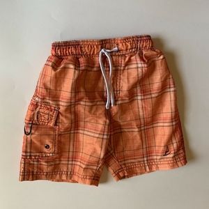 Plaid Swim Shorts Trunks Size 3 Orange